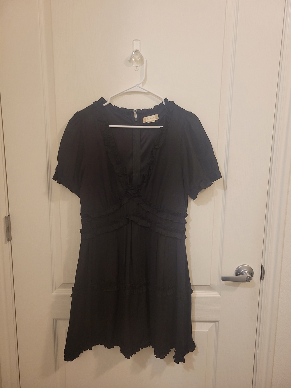Altar'd State Black Ruffle Tiered Mini Dress